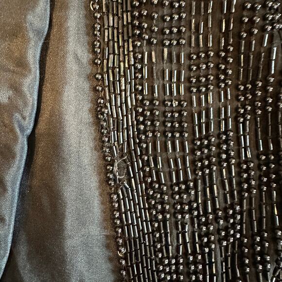VTG SCALA Paris Milan Los Angeles Beaded Silk Jacket Size M Luxe Elegant 90s Alt - Picture 9 of 12